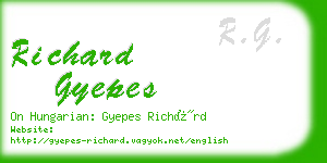 richard gyepes business card